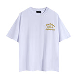 amri washed distressed tiger head number & letter logo short sleeve t-shirt