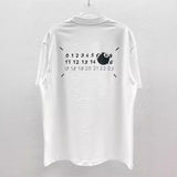Minimalist digital print crew neck t-shirt with reflective foil detailing