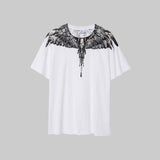 Correct version mb short-sleeved couple outfit colorful wings feather t-shirt marcelo european and american classic