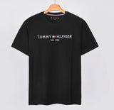 Tommy T Shirts Tommy Printed T-shirt Men's Short Sleeve Summer Crew Neck Cotton Loose