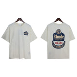 American rhu co-branded marlboro f formula traffic jam coconut tree sunset logo short-sleeved couple t