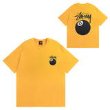 Summer running volume stussy short-sleeved t-shirt dice black eight ice cream comfy basics american couple summer t