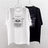 Retro typewriter digital direct printing craft round neck short sleeve t