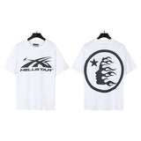 american trend high quality loose t-shirt pure cotton front and rear high-definition printing casualcoupletrendy short sleeves