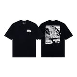 Mopey rich second generation xia loose version beautiful trendy quiet eyes printing round neck short sleeve t-shirt high street
