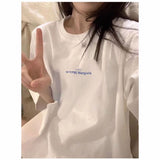 Gram weight double yarn pure cottonletterprinting t-shirt short sleeve