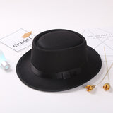 Walter White Hats Top Hat Spring and Autumn Woolen Hat Fedora Hat Flat Top All-Match Top Hat Straw Hat