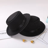 Walter White Hats Top Hat Spring and Autumn Woolen Hat Fedora Hat Flat Top All-Match Top Hat Straw Hat