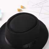 Walter White Hats Top Hat Spring and Autumn Woolen Hat Fedora Hat Flat Top All-Match Top Hat Straw Hat