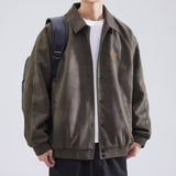 Unisex Baseball Jersey Lapel Jacket Spring Fall Loose Casual Jacket