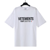 Vtm letter american style no photo printing loose washed distressed short sleeve t-shirt couple outfit