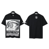 american trend high quality loose t-shirt pure cotton front and rear high-definition printing casualcoupletrendy short sleeves