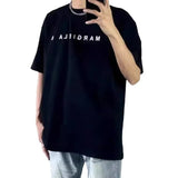 Korean style letter print youth pure cotton casual short sleeve t-shirt