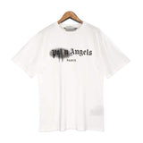 Cross-border pa spray-painted letter short-sleeved palm tree fog high street graffiti logo t