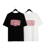 Pink graffiti summer digital print loose fit short sleeve t-shirt
