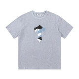 Cross-border trade trapstar rainbow letter gradient towel embroidery short sleeve t-shirt & fog high street shorts set