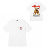 Summer running volume stussy short-sleeved t-shirt dice black eight ice cream comfy basics american couple summer t