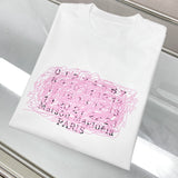 Summer cartoon graffiti print oversized short sleeve tee