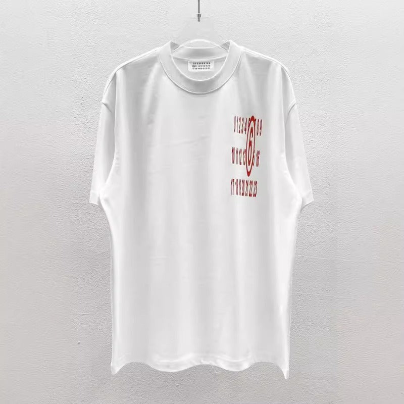 Digital direct printing process red logo large size short-sleeved t-shirt
