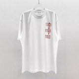 Digital direct printing process red logo large size short-sleeved t-shirt