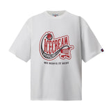 Bbc american high street ice cream flying dog printing short sleeve t-shirt casualshortsloose half lengthjeans summer
