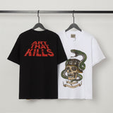 American retro gallery dept. letter print oversized double gauze pure cotton short sleeve t-shirt