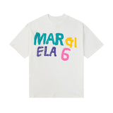 Colorful graffiti foam print cartoon fun 100% cotton short sleeve t-shirt