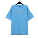 Vtm letter american style no photo printing loose washed distressed short sleeve t-shirt couple outfit