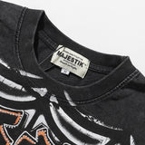 MAJESTIK T Shirts Tarantula Garment Dyed Printing Crop Tee
