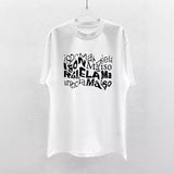 Quirky letter & number direct-to-garment print oversized drop shoulder short sleeve tee