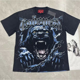 high version gods short sleeve heavy weight washed fog high street skull pure cottonprinting round