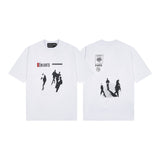 Mopey rich second generation xia loose version beautiful trendy quiet eyes printing round neck short sleeve t-shirt high street
