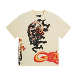 Cross-border wholesale american trend skull metal rock band robot bottom shirt pure cotton looselong sleevest