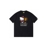 Top-tier! sanrio ou family summer bape seamless crewneck g pure cotton short-sleeve t-shirt for men