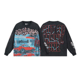 Cross-border wholesale american trend skull metal rock band robot bottom shirt pure cotton looselong sleevest