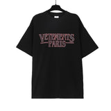 Vtm letter american style no photo printing loose washed distressed short sleeve t-shirt couple outfit