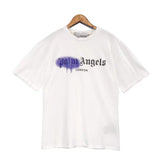 Cross-border pa spray-painted letter short-sleeved palm tree fog high street graffiti logo t