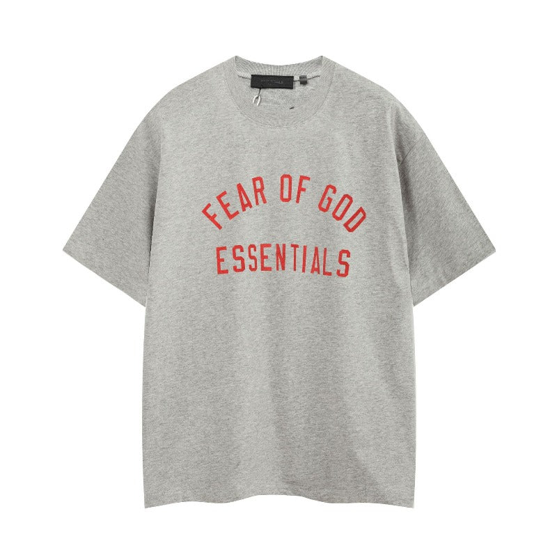 Fog icon double line essentials american high street summerloose couple short sleeve trendy heavy weight t-shirt