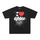 Spder hip hop singer youngthug foam letter couple short-sleeved t-shirt full of diamonds shorts
