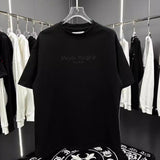 Summer appliqué high-density embroidered crew neck short sleeve t-shirt