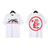 american trend high quality loose t-shirt pure cotton front and rear high-definition printing casualcoupletrendy short sleeves