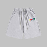 Cross-border trade trapstar rainbow letter gradient towel embroidery short sleeve t-shirt & fog high street shorts set