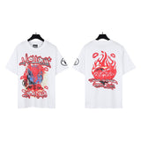 american trend high quality loose t-shirt pure cotton front and rear high-definition printing casualcoupletrendy short sleeves