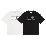 High-count letter print athletic cotton short-sleeve t-shirt