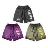 Hip-hop shorts american high street retrohip hop street tie-dye washed distressed casual loose half length pants beach shorts