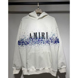 Amri splash ink flowing paint starry sky crack letter logo unicorn arm hoodie sweatshirt couple wear long sleeves
