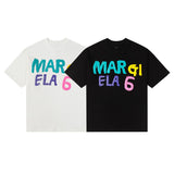 Colorful graffiti foam print cartoon fun 100% cotton short sleeve t-shirt