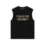 Fog icon double line essentials american high street summerloose couple short sleeve trendy heavy weight t-shirt