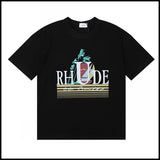 American trend rhu marlboro high definition printing de casual round neck short sleeve t-shirt export wholesale
