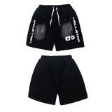 Hip-hop shorts american high street retrohell distressed letter printingloosecasual drawstring sports shorts